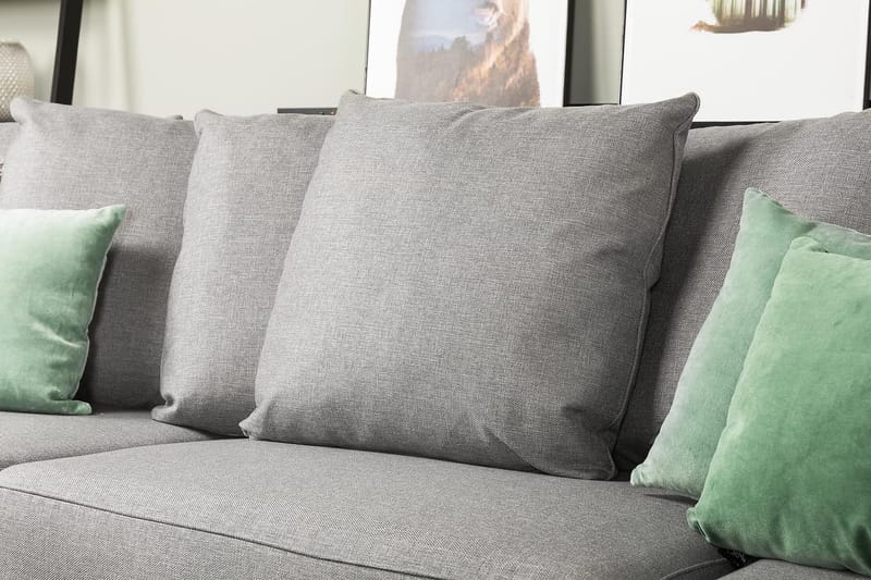 Optus 4-istuttava Oikeakätinen L-muotoinen Divaanisohva Kankaalla sis. Kirjekuorityynyt - Vaaleanharmaa - Huonekalut - Sohva - Divaanisohva - 3 istuttava sohva divaanilla