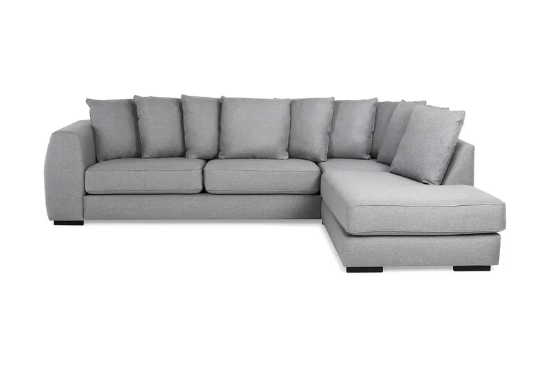 Optus 4-istuttava Oikeakätinen L-muotoinen Divaanisohva Kankaalla sis. Kirjekuorityynyt, Vaaleanharmaa