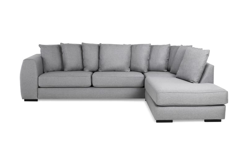 Optus 4-istuttava Oikeakätinen L-muotoinen Divaanisohva Kankaalla sis. Kirjekuorityynyt, Vaaleanharmaa