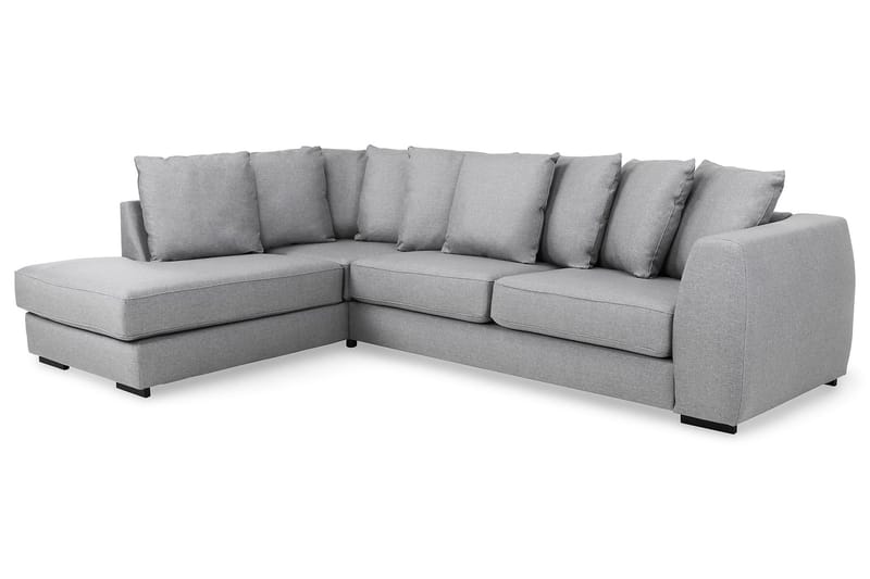 Optus 4-istuttava Vasenkätinen L-muotoinen Divaanisohva Kankaalla sis. Kirjekuorityynyt - Vaaleanharmaa - Huonekalut - Sohva - Divaanisohva - 3 istuttava sohva divaanilla