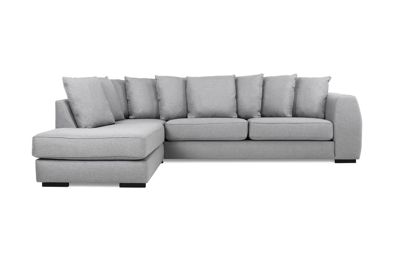 Optus 4-istuttava Vasenkätinen L-muotoinen Divaanisohva Kankaalla sis. Kirjekuorityynyt - Vaaleanharmaa - Huonekalut - Sohva - Divaanisohva - 3 istuttava sohva divaanilla