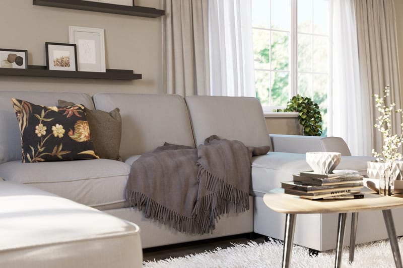 Optus Lyx 4-istuttava Vasenkätinen U-muotoinen Sohva Divaanilla ja Divaaniosalla Kankaasta - Harmaa - Huonekalut - Sohva - Divaanisohva