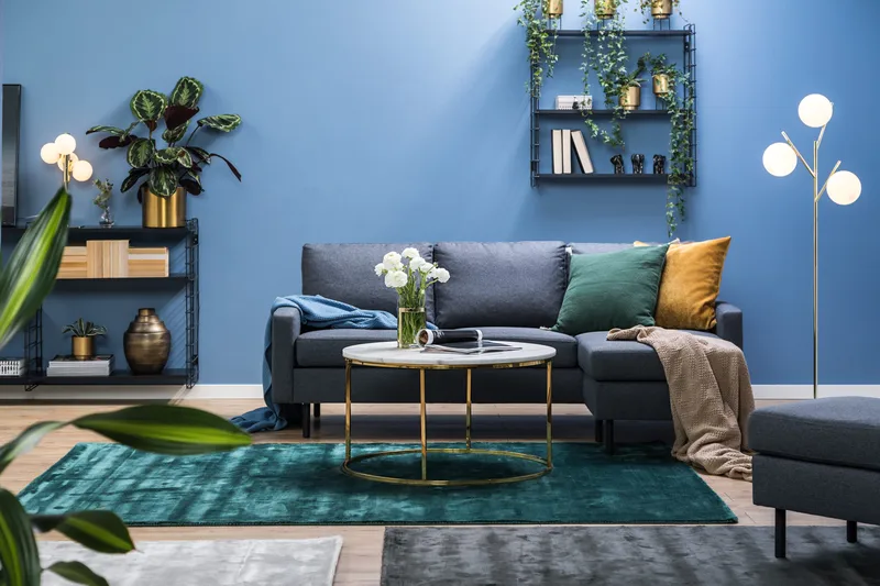 Peppe 3-istuttava Käännettävä L-muotoinen Divaanisohva Kankaalla - Tummanharmaa - Huonekalut - Sohva - Divaanisohva - 3 istuttava sohva divaanilla