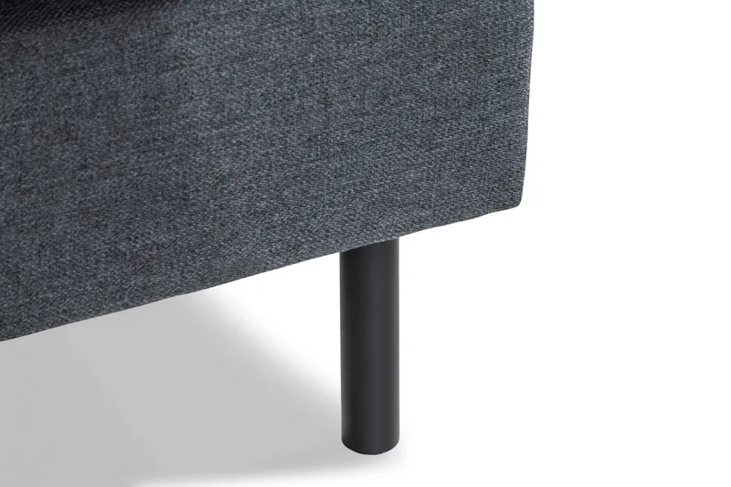 Peppe 3-istuttava Käännettävä L-muotoinen Divaanisohva Kankaalla - Tummanharmaa - Huonekalut - Sohva - Divaanisohva - 3 istuttava sohva divaanilla