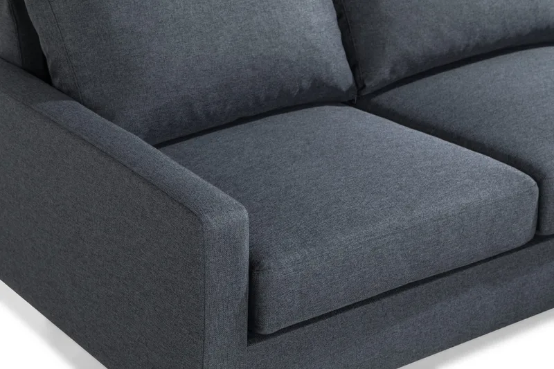 Peppe 3-istuttava Käännettävä L-muotoinen Divaanisohva Kankaalla - Tummanharmaa - Huonekalut - Sohva - Divaanisohva - 3 istuttava sohva divaanilla