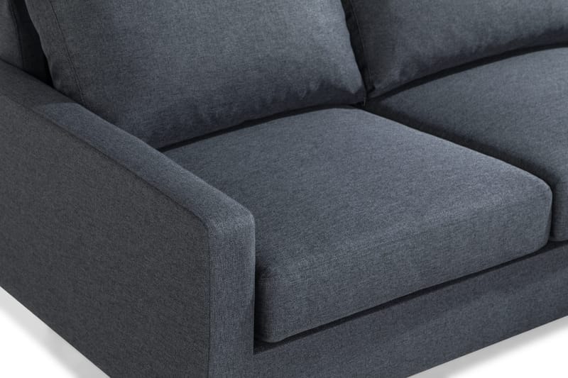 Peppe 3-istuttava Käännettävä L-muotoinen Divaanisohva Kankaalla - Tummanharmaa - Huonekalut - Sohva - Divaanisohva - 3 istuttava sohva divaanilla