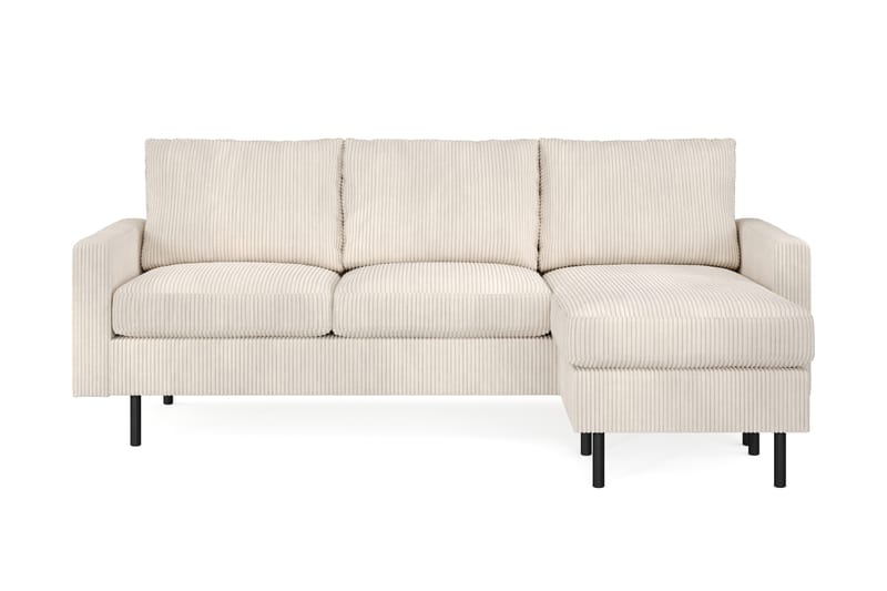 Peppe 3-istuttava Käännettävä L-muotoinen Divaanisohva Manchesterista - Beige - Huonekalut - Sohva - Divaanisohva - 3 istuttava sohva divaanilla