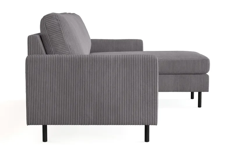 Peppe 3-istuttava Käännettävä L-muotoinen Divaanisohva Manchesterista - Tummanharmaa - Huonekalut - Sohva - Divaanisohva - 3 istuttava sohva divaanilla