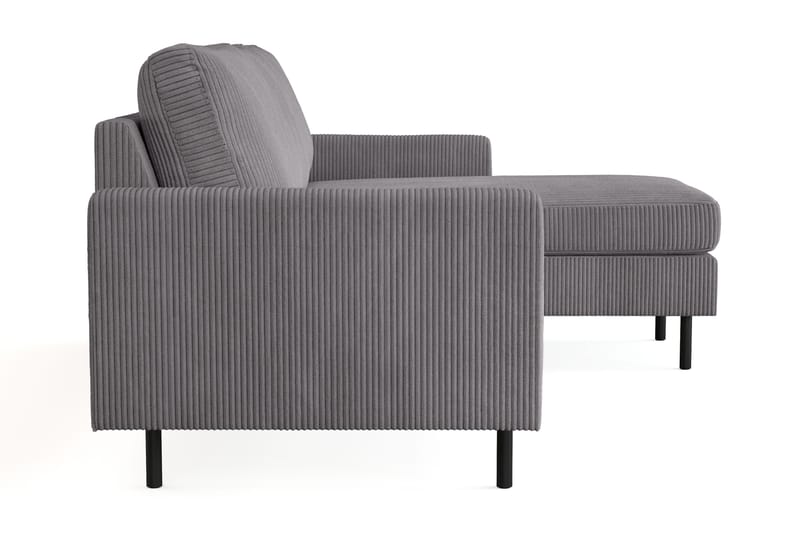 Peppe 3-istuttava Käännettävä L-muotoinen Divaanisohva Manchesterista - Tummanharmaa - Huonekalut - Sohva - Divaanisohva - 3 istuttava sohva divaanilla