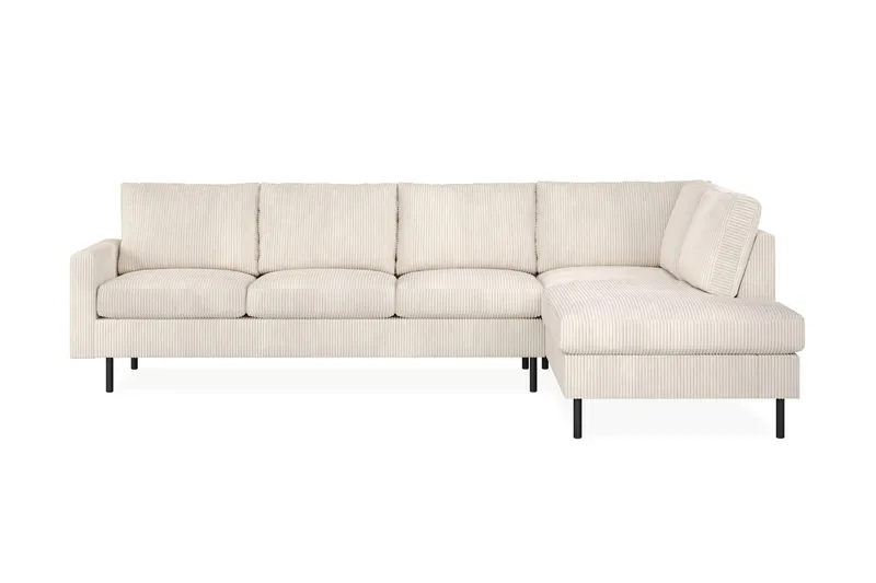 Peppe 4-istuttava oikeakätinen L-muotoinen vakosamettinen divaanisohva, Beige