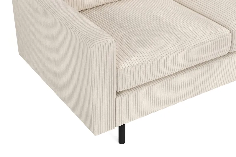 Peppe 4-istuttava oikeakätinen L-muotoinen vakosamettinen divaanisohva - Beige - Huonekalut - Sohva - Divaanisohva