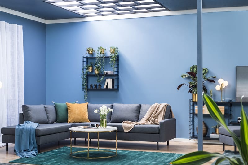 Peppe 4-istuttava Vasenkätinen L-muotoinen Divaanisohva Kankaasta - Tummanharmaa - Huonekalut - Sohva - Divaanisohva