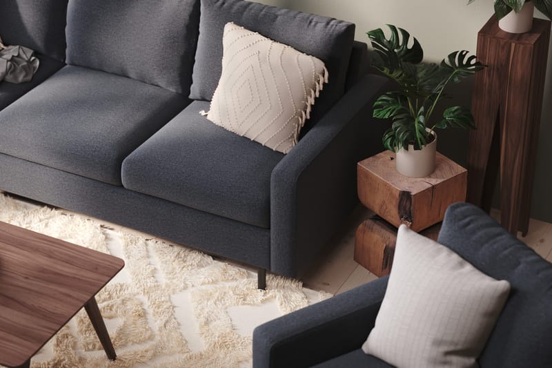 Peppe 4-istuttava Vasenkätinen L-muotoinen Divaanisohva Kankaasta - Tummanharmaa - Huonekalut - Sohva - Divaanisohva