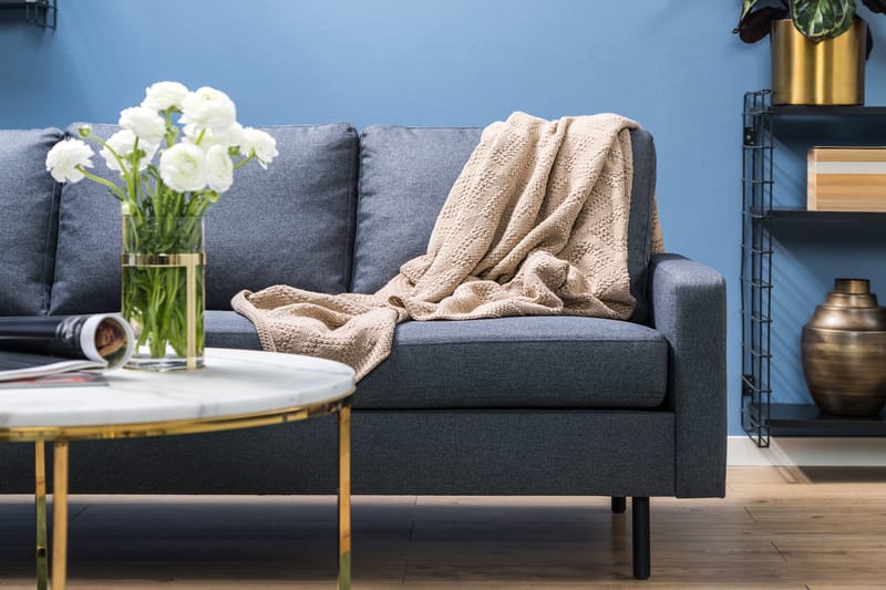 Peppe 4-istuttava Vasenkätinen L-muotoinen Divaanisohva Kankaasta - Tummanharmaa - Huonekalut - Sohva - Divaanisohva