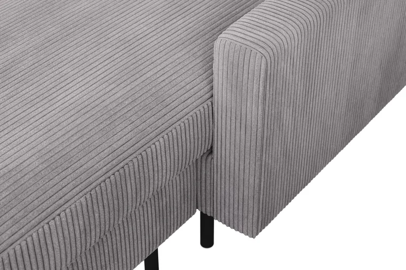 Peppe 4-istuttava Vasenkätinen U-muotoinen Sohva Divaanilla ja Leponurkkauksella Manchester-kankaasta - Tummanharmaa - Huonekalut - Sohva - Divaanisohva