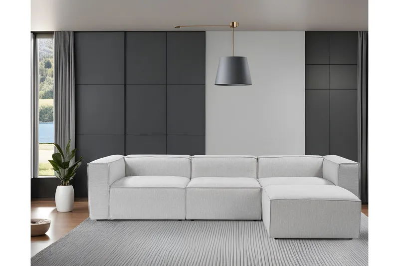 Redlands Sohva divaanilla 3-istuttava - Harmaa - Huonekalut - Sohva - Divaanisohva - 3 istuttava sohva divaanilla