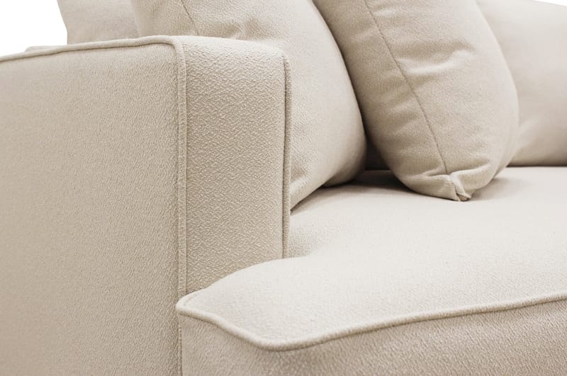 Rossita 4-istuttava Oikeakätinen L-muotoinen Syvä Leponurkkasohva Bouclé-kankaasta - Beige - Huonekalut - Sohva - Divaanisohva