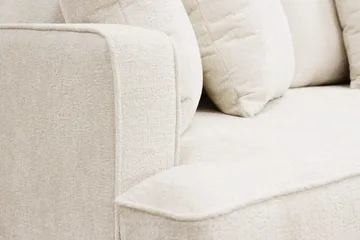 Rossita 4-istuttava Oikeakätinen L-muotoinen Syvä Leponurkkasohva Chenillestä - Beige - Huonekalut - Sohva - Divaanisohva