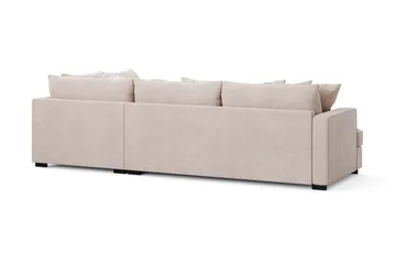 Rossita 4-istuttava Oikeakätinen L-muotoinen Syvä Leponurkkasohva Sametti - Beige - Huonekalut - Sohva - Divaanisohva