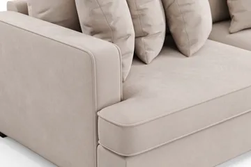 Rossita 4-istuttava Oikeakätinen L-muotoinen Syvä Leponurkkasohva Sametti - Beige - Huonekalut - Sohva - Divaanisohva