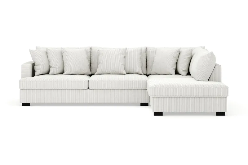 Rossita 4-istuttava Oikeakätinen L-muotoinen Syvä Leponurkkasohva Vakosametti - Offwhite - Huonekalut - Sohva - Divaanisohva