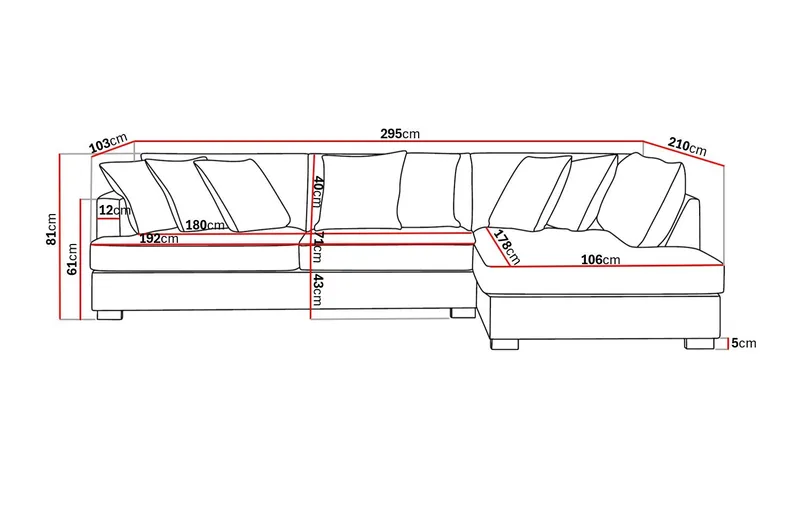 Rossita 4-istuttava Oikeakätinen L-muotoinen Syvä Leponurkkasohva Vakosametti - Offwhite - Huonekalut - Sohva - Divaanisohva