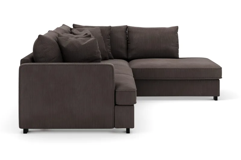 Rossita 4-istuttava Oikeakätinen L-muotoinen Syvä Leponurkkasohva Vakosametti - Tummanharmaa - Huonekalut - Sohva - Divaanisohva
