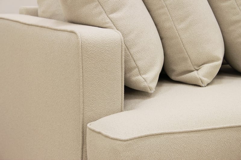 Rossita 4-istuttava Oikeakätinen L-muotoinen Syvä Leponurkkasohva Yhdellä Istuintyynyllä Bouclé-kankaasta - Beige - Huonekalut - Sohva - Divaanisohva