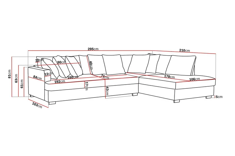 Rossita 4-istuttava Oikeakätinen L-muotoinen Syvä Leponurkkasohva Yhdellä Istuintyynyllä Chenillestä - Beige - Huonekalut - Sohva - Divaanisohva