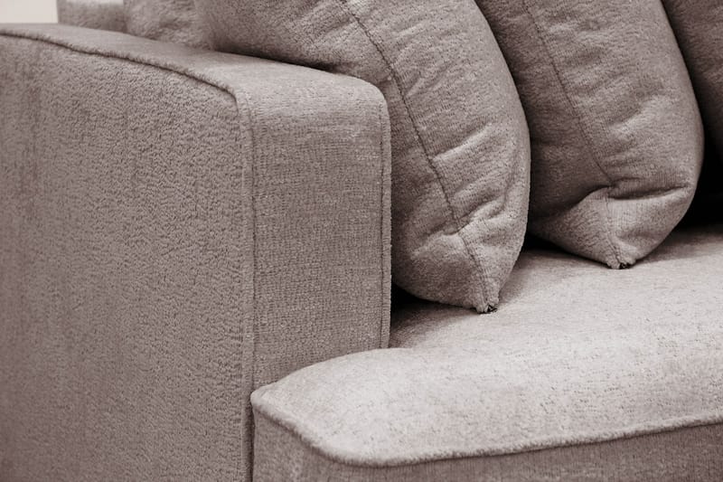 Rossita 4-istuttava Oikeakätinen L-muotoinen Syvä Leponurkkasohva Yhdellä Istuintyynyllä Chenillestä - Harmaa / Ruskea - Huonekalut - Sohva - Divaanisohva