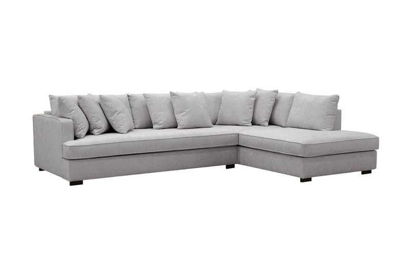 Rossita 4-istuttava Oikeakätinen L-muotoinen Syvä Leponurkkasohva Yhdellä Istuintyynyllä Chenillestä - Harmaa - Huonekalut - Sohva - Divaanisohva