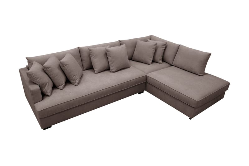 Rossita 4-istuttava Oikeakätinen L-muotoinen Syvä Leponurkkasohva Yhdellä Istuintyynyllä Kankaasta - Ruskea - Huonekalut - Sohva - Divaanisohva