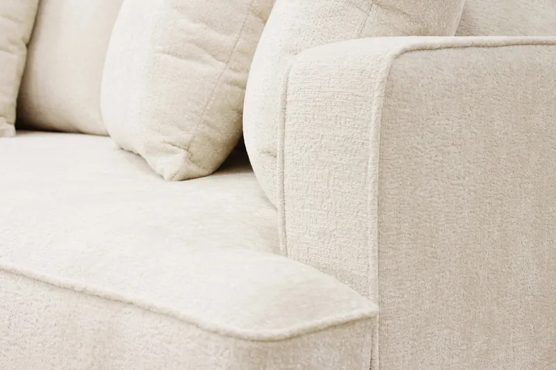 Rossita 4-istuttava Vasenkätinen L-muotoinen Syvä Leponurkkasohva Chenillestä - Beige - Huonekalut - Sohva - Divaanisohva