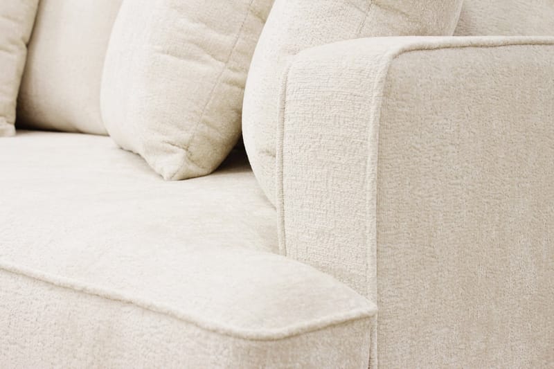 Rossita 4-istuttava Vasenkätinen L-muotoinen Syvä Leponurkkasohva Chenillestä - Beige - Huonekalut - Sohva - Divaanisohva