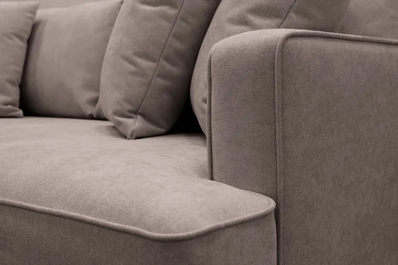 Rossita 4-istuttava Vasenkätinen L-muotoinen Syvä Leponurkkasohva Kankaasta - Ruskea - Huonekalut - Sohva - Divaanisohva