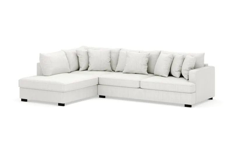 Rossita 4-istuttava Vasenkätinen L-muotoinen Syvä Leponurkkasohva Vakosametti - Offwhite - Huonekalut - Sohva - Divaanisohva