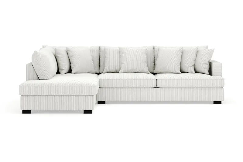 Rossita 4-istuttava Vasenkätinen L-muotoinen Syvä Leponurkkasohva Vakosametti - Offwhite - Huonekalut - Sohva - Divaanisohva