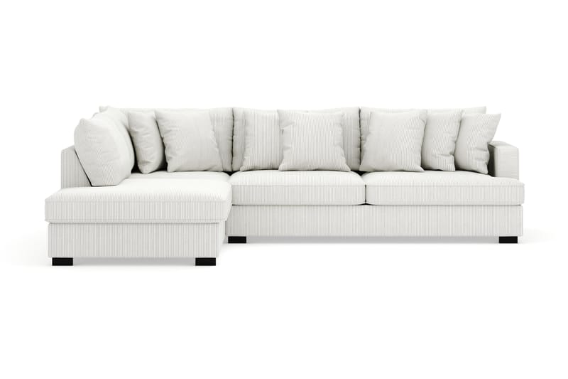 Rossita 4-istuttava Vasenkätinen L-muotoinen Syvä Leponurkkasohva Vakosametti, Offwhite