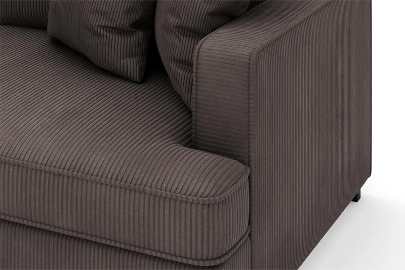 Rossita 4-istuttava Vasenkätinen L-muotoinen Syvä Leponurkkasohva Vakosametti - Tummanharmaa - Huonekalut - Sohva - Divaanisohva