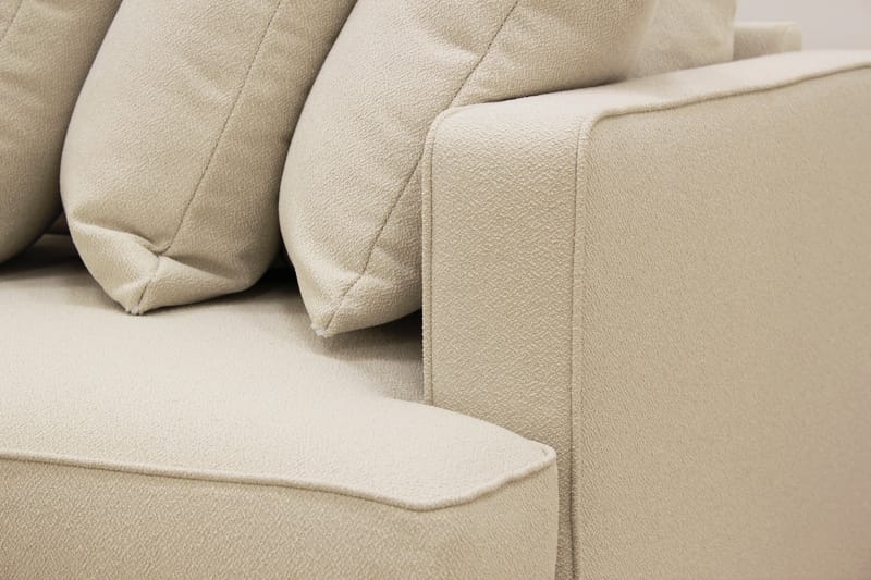 Rossita 4-istuttava Vasenkätinen L-muotoinen Syvä Leponurkkasohva Yhdellä Istuintyynyllä Bouclé-kankaasta - Beige - Huonekalut - Sohva - Divaanisohva