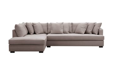 Rossita 4-istuttava Vasenkätinen L-muotoinen Syvä Leponurkkasohva Yhdellä Istuintyynyllä Chenillestä