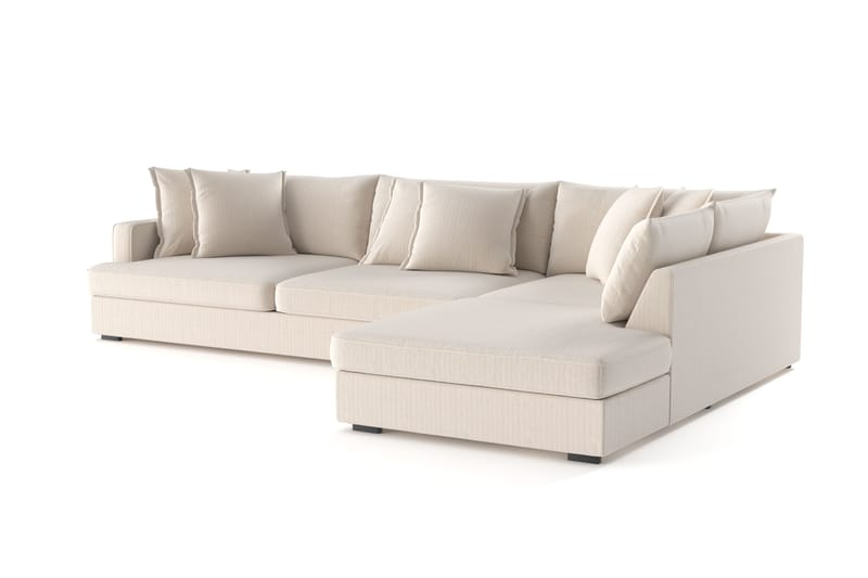 Rossita Lyx 4-istuttava Erittäin syvä Sohva divaanilla Oikea - Beige Vakosametti - Huonekalut - Sohva - Divaanisohva