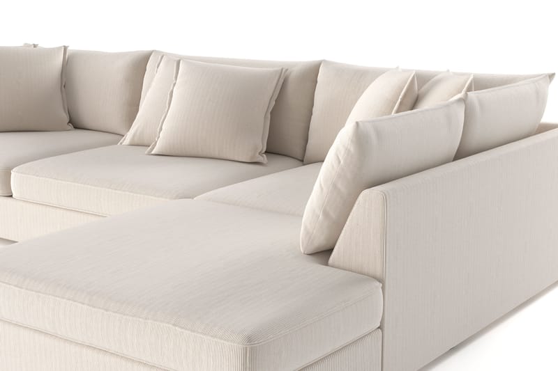 Rossita Lyx 4-istuttava Erittäin syvä Sohva divaanilla Oikea - Beige Vakosametti - Huonekalut - Sohva - Divaanisohva