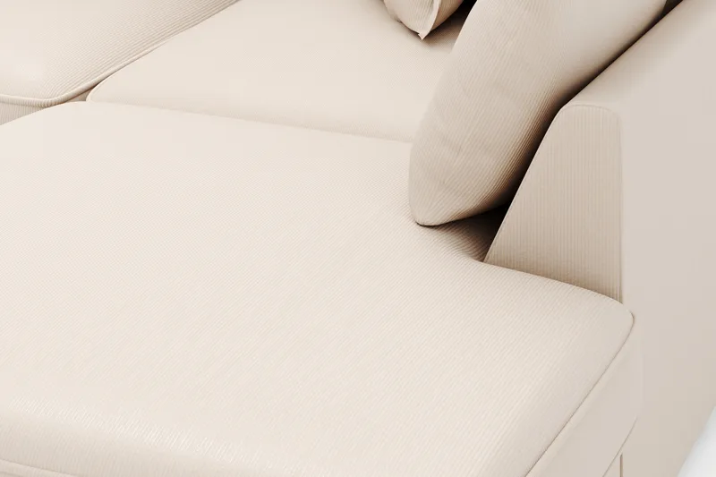 Rossita Lyx 4-istuttava Erittäin syvä Sohva divaanilla Oikea - Beige Vakosametti - Huonekalut - Sohva - Divaanisohva