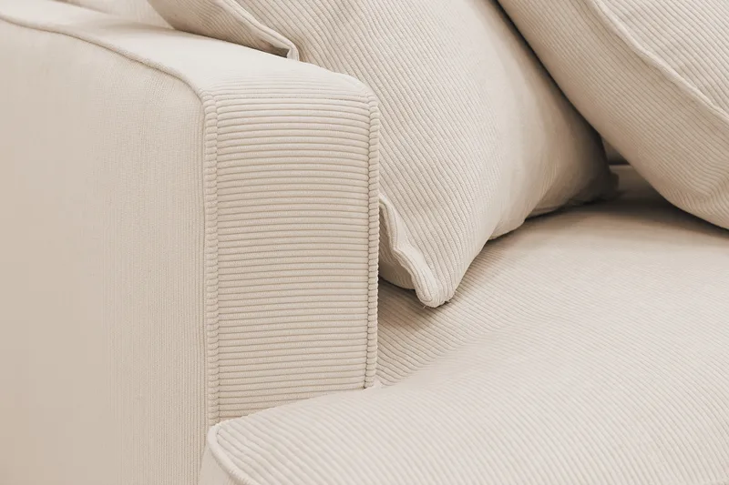 Rossita Lyx 4-istuttava Erittäin syvä Sohva divaanilla Oikea - Beige Vakosametti - Huonekalut - Sohva - Divaanisohva