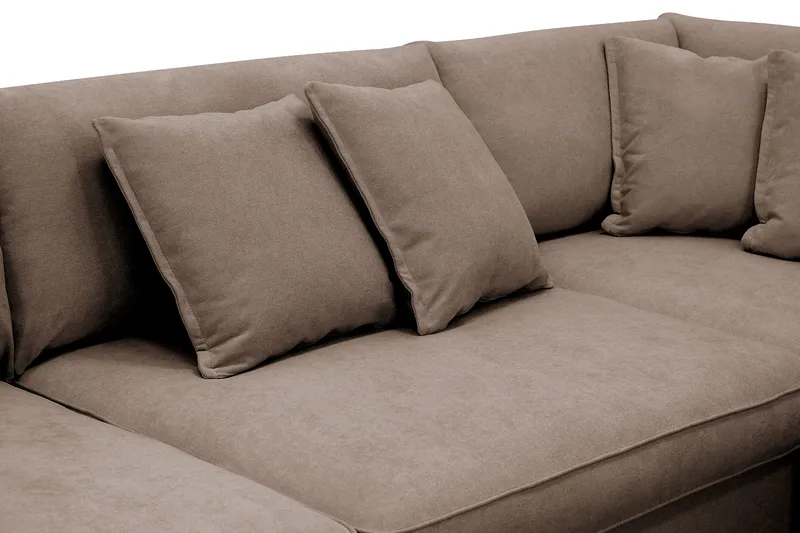 Rossita Lyx 4-istuttava Erittäin syvä Sohva divaanilla Oikea - Ruskea Kangas - Huonekalut - Sohva - Divaanisohva