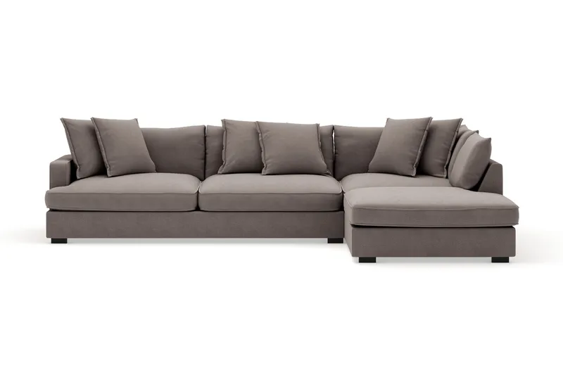 Rossita Lyx 4-istuttava Erittäin syvä Sohva divaanilla Oikea - Ruskea Kangas - Huonekalut - Sohva - Divaanisohva