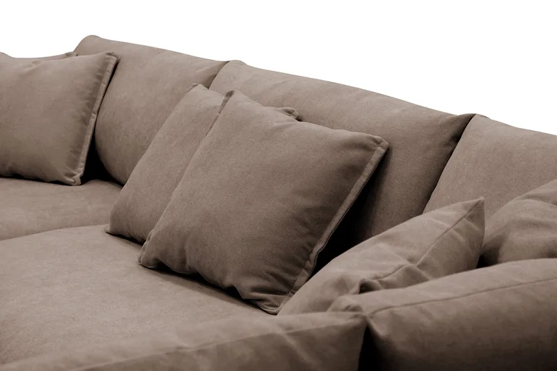 Rossita Lyx 4-istuttava Erittäin syvä Sohva divaanilla Oikea - Ruskea Kangas - Huonekalut - Sohva - Divaanisohva