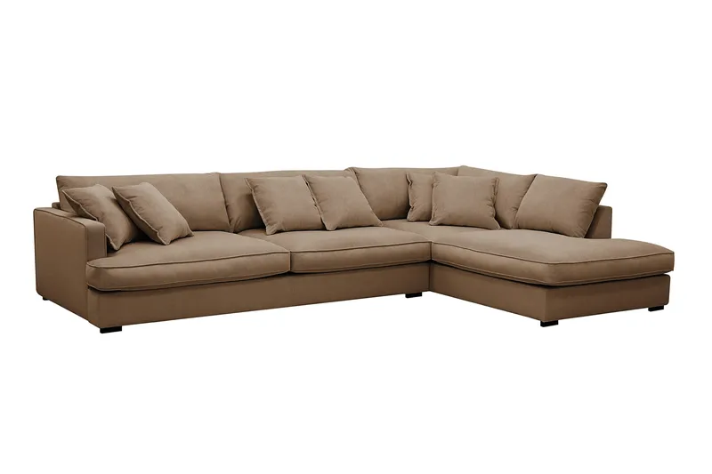 Rossita Lyx 4-istuttava Erittäin syvä Sohva divaanilla Oikea - Ruskea Vakosametti - Huonekalut - Sohva - Divaanisohva