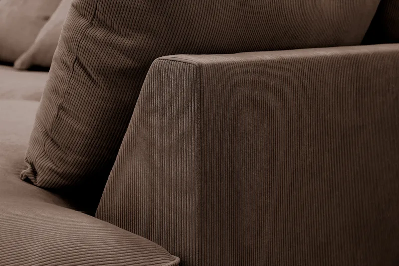 Rossita Lyx 4-istuttava Erittäin syvä Sohva divaanilla Oikea - Ruskea Vakosametti - Huonekalut - Sohva - Divaanisohva